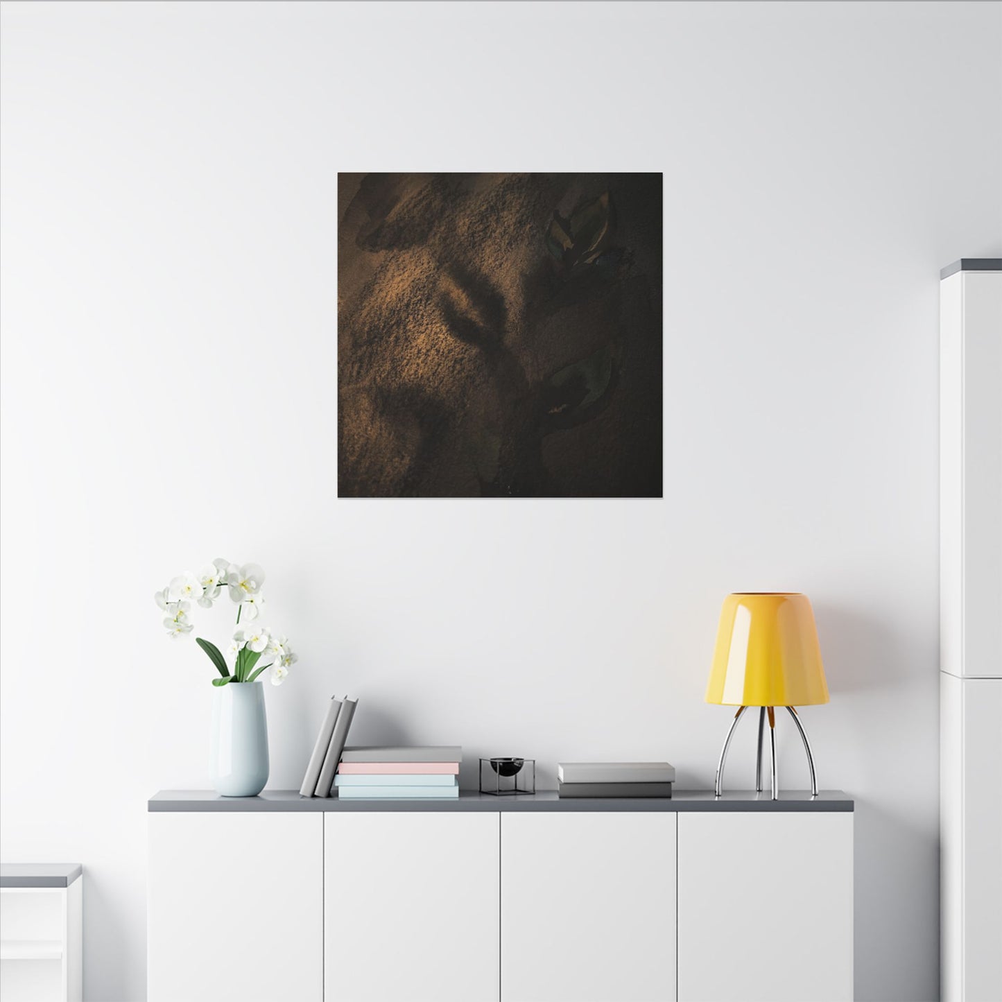 Candlelight Shadow Play Canvas Art - Dark Japandi Ma