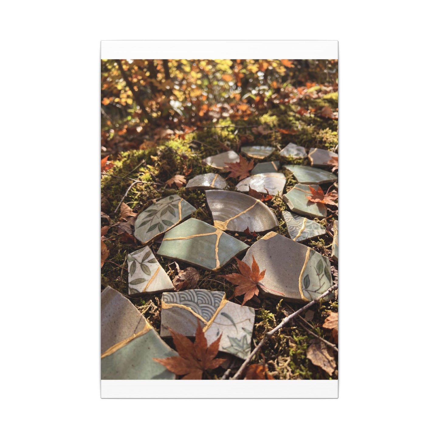 Broken Pottery Japanese Pattern Canvas Art | Elegant Japandi Art