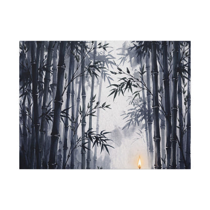 Tranquil Bamboo Grove Canvas Art - Sumi E Zen Art Print