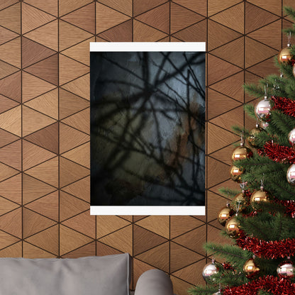 Shadow Play Wall Art Print | Winter Dark Japandi Dark Texture Art