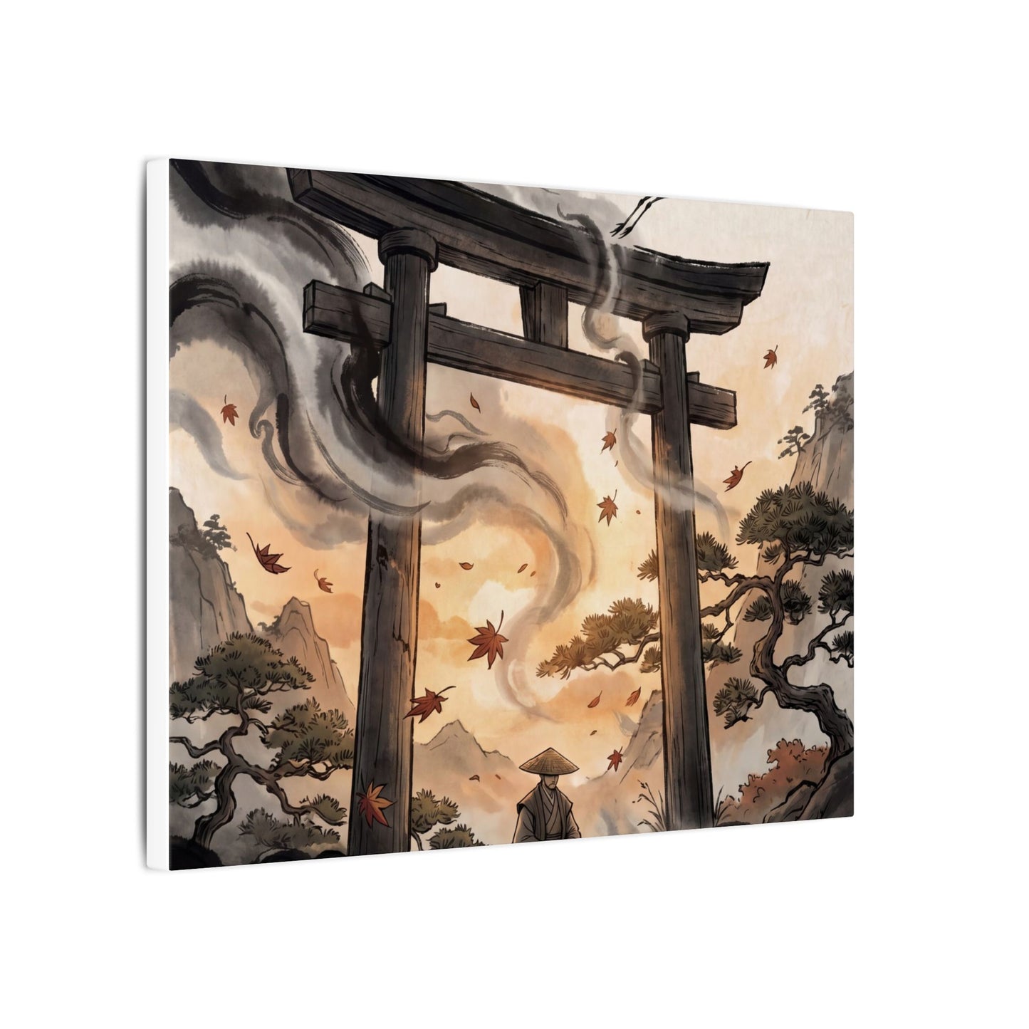 Torii Gate Ukiyo E Inspired Canvas Art | Serene Zen Art