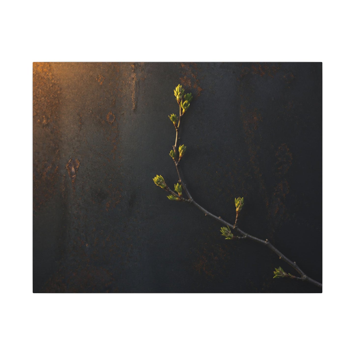 Dark Japandi Rust Patina in Golden Hour | Moody Minimal Canvas Art