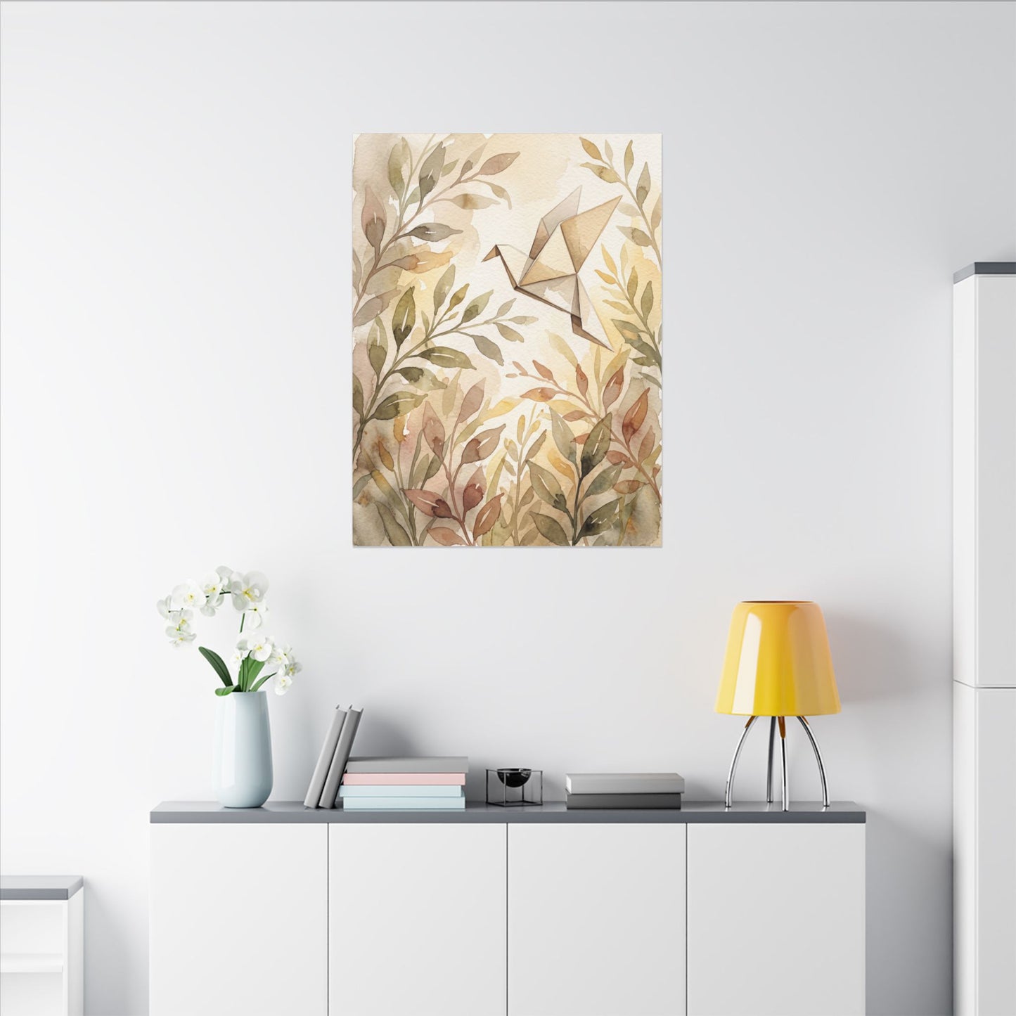 Fukinsei Paper Fold Canvas Art - Japandi Watercolor