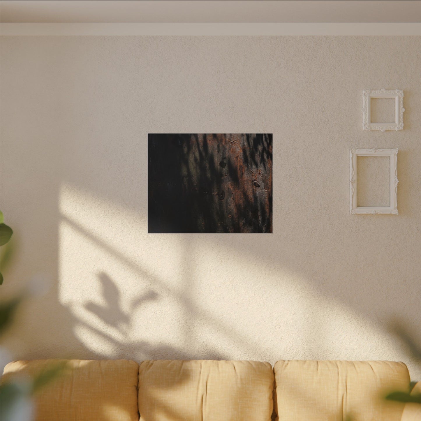 Rust Patina Shadow Zen Canvas Art | Luxurious Dark Japandi Art