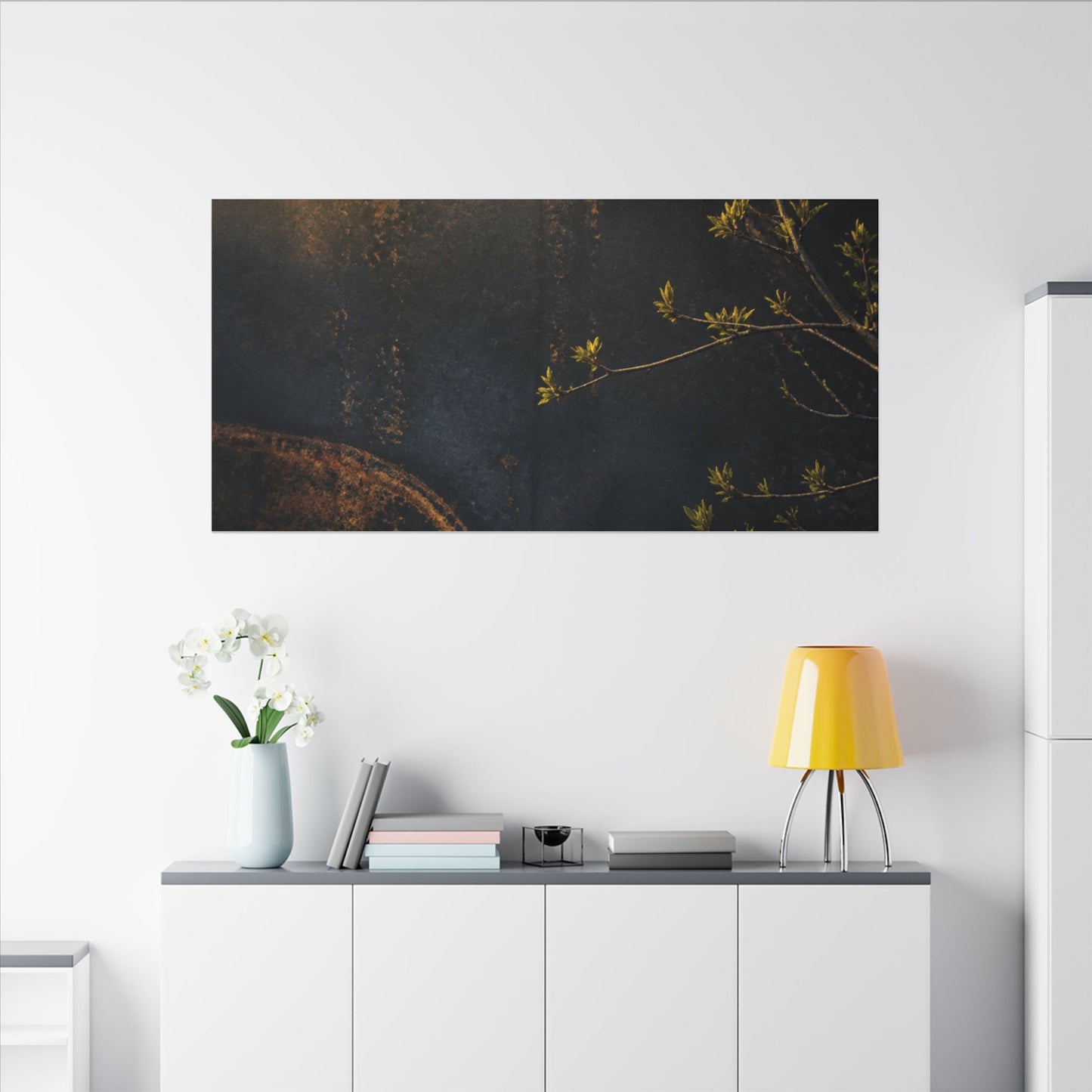 Spring Rust Patina Dark Texture Canvas Art | Moody Decor