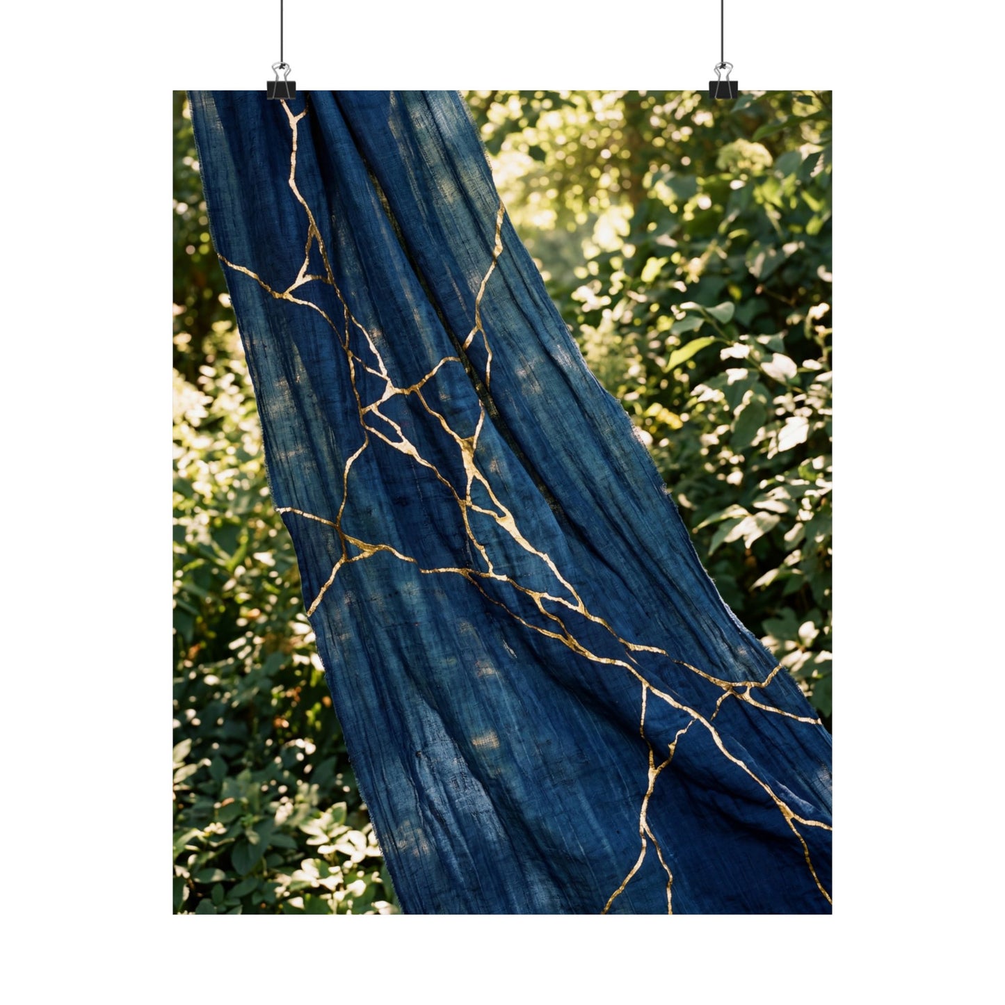 Silk Drape Wall Art Print | Summer Kintsugi Gold Repair Art Art Print