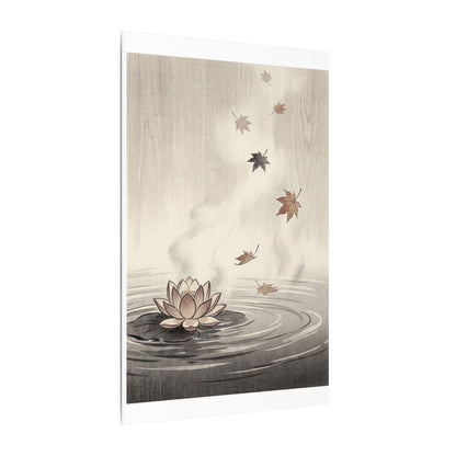 Lotus Flower Canvas Art | Autumn Zen Ukiyo E Inspired Art