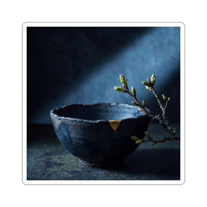 Datsuzoku Ceramic Bowl Sticker - Dark Japandi Shadow Zen Art Print