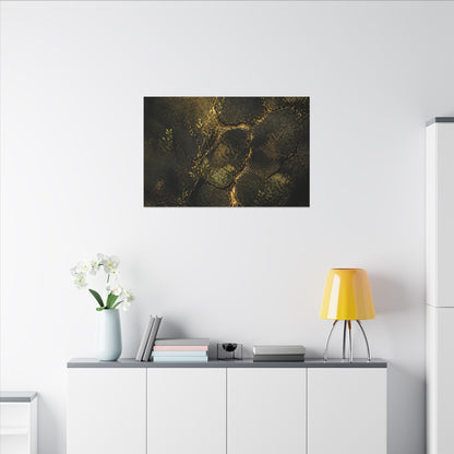 Shibui Cracked Earth Canvas Art - Dark Japandi Dark Texture