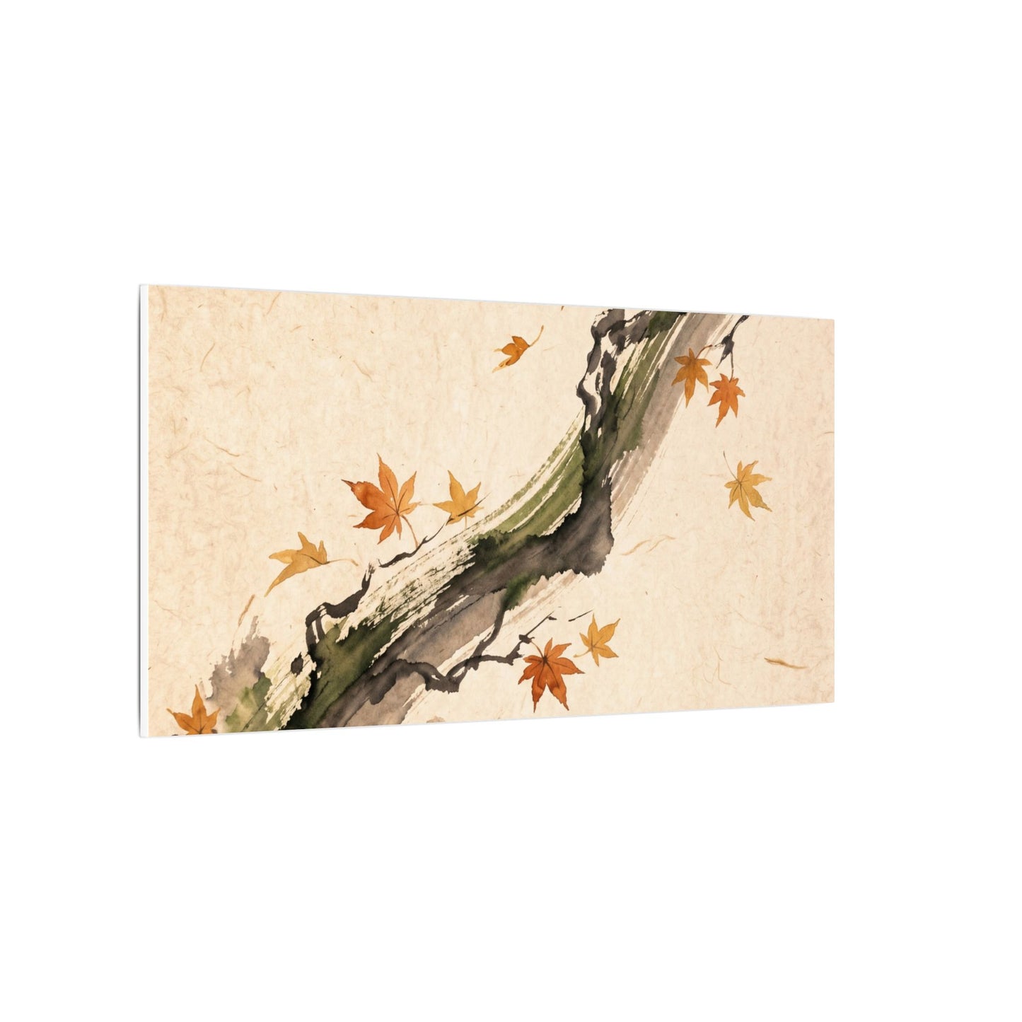 Ink Brushstroke Autumn Canvas Art | Zen Calm Design