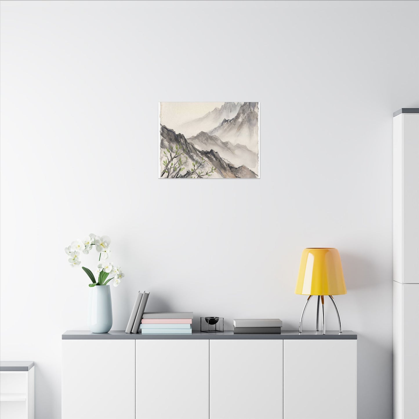 Spring Mountain Mist Texture Canvas Art | Warm Decor