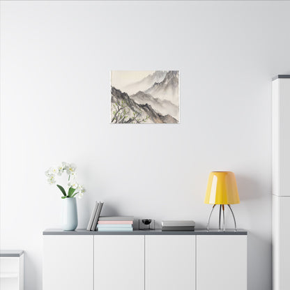 Spring Mountain Mist Texture Canvas Art | Warm Decor