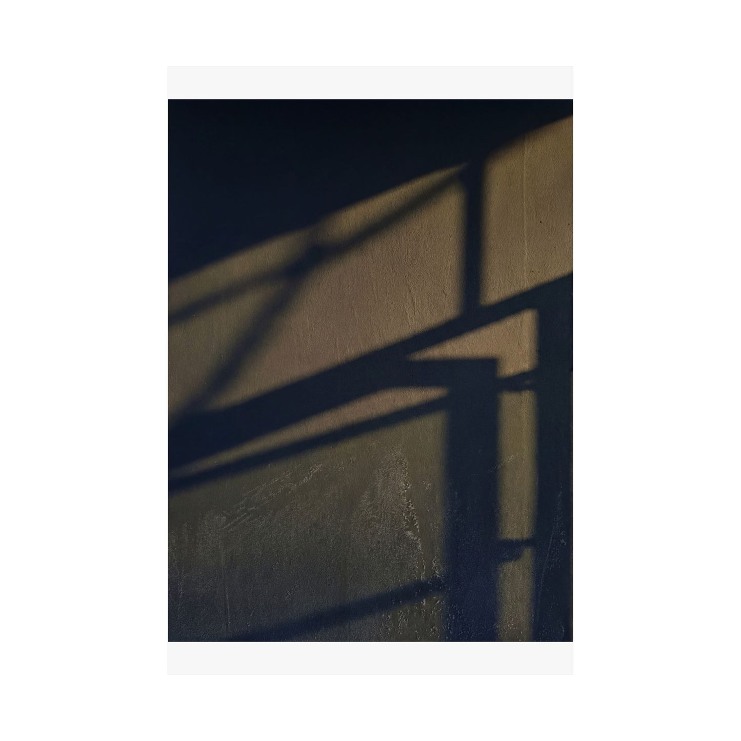 Golden Hour Shadow Play Wall Art Print - Dark Japandi Kanso