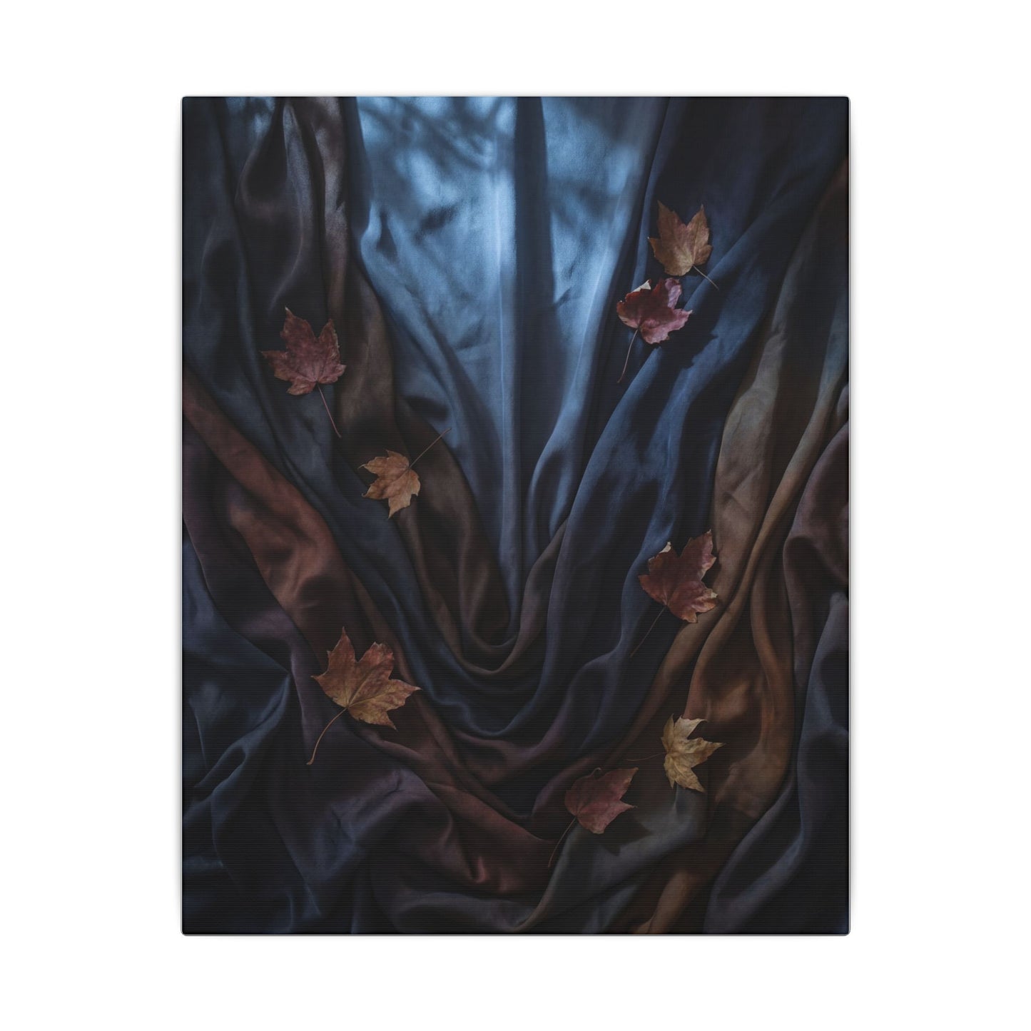 Silk Drape Canvas Art | Autumn Dark Japandi Moody Minimal Art