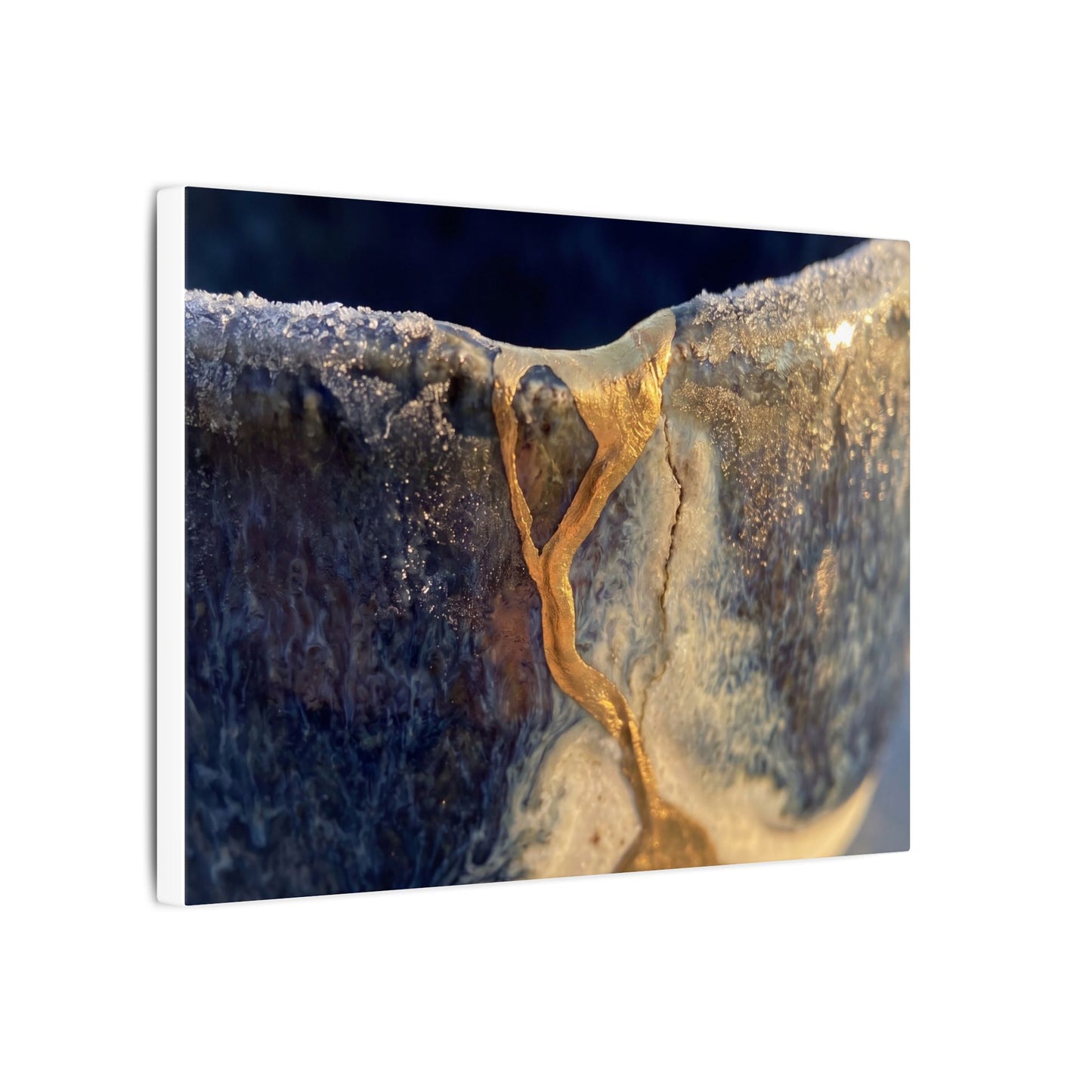 Winter Ceramic Bowl Gold Vein Canvas Art | Healing Decor
