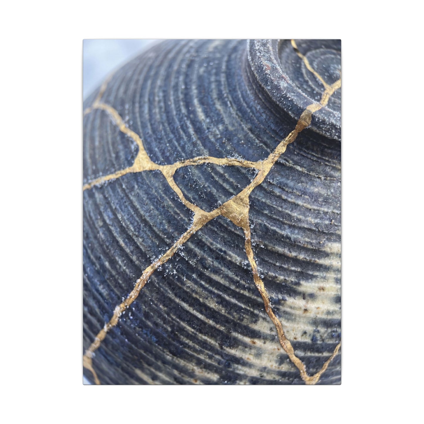 Shibui Water Ripple Canvas Art - Kintsugi Gold Repair