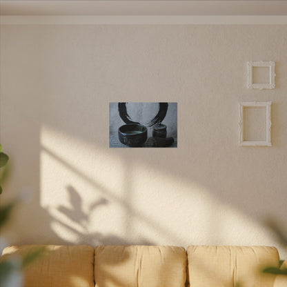 Tea Ceremony Canvas Art | Winter Zen Enso Art