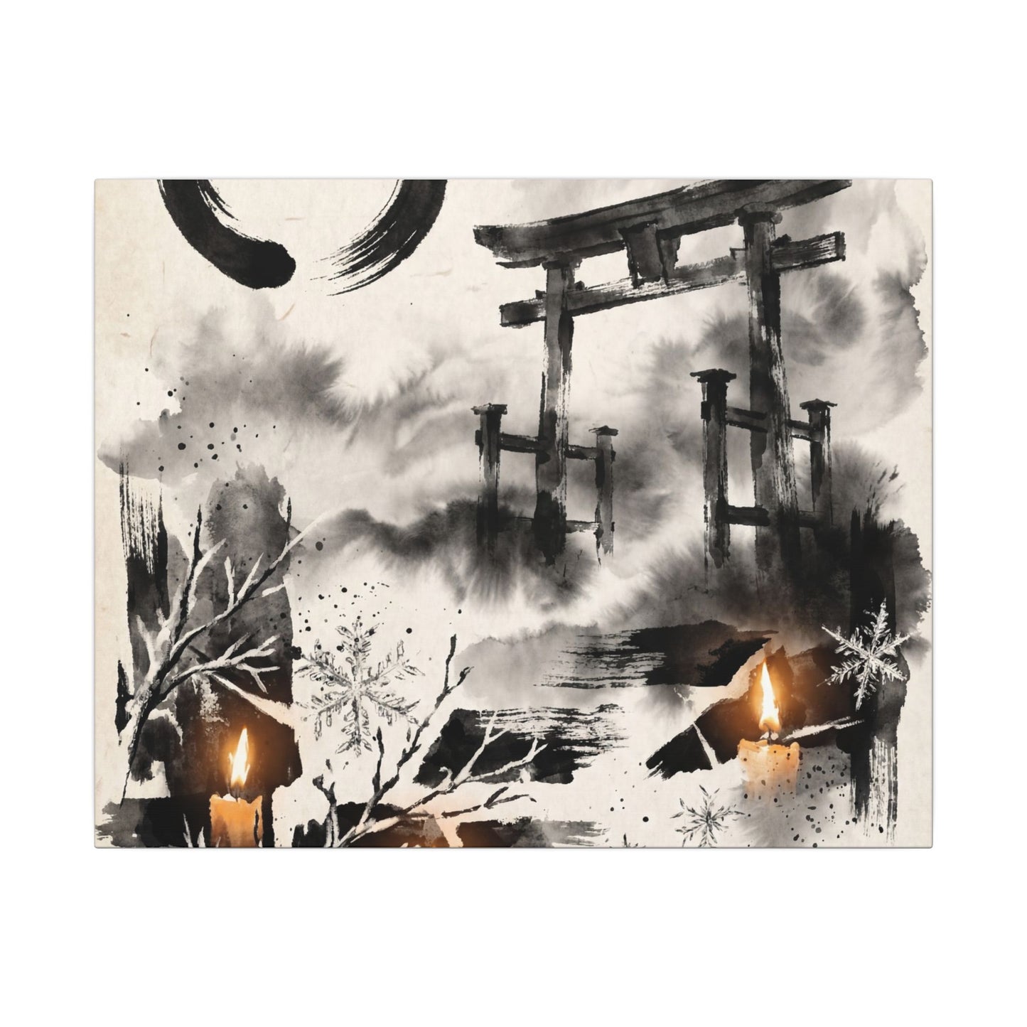 Candlelight Torii Gate Canvas Art - Zen Datsuzoku Art Print