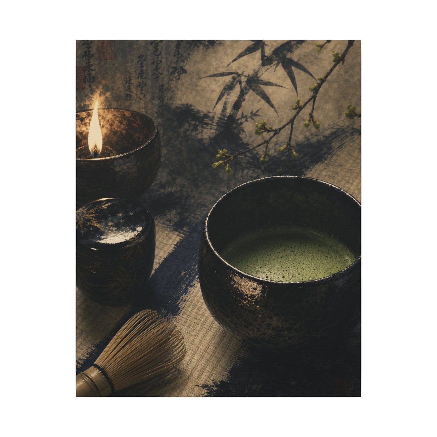 Ma Tea Ceremony Canvas Art - Zen Sumi E