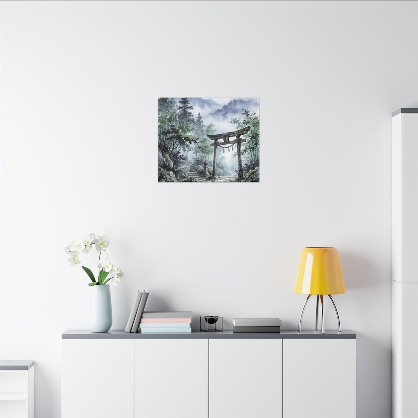 Moonlight Torii Gate Canvas Art - Zen Fukinsei