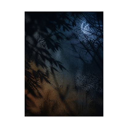 Kanso Shadow Play Wall Art Print - Dark Japandi Shadow Zen