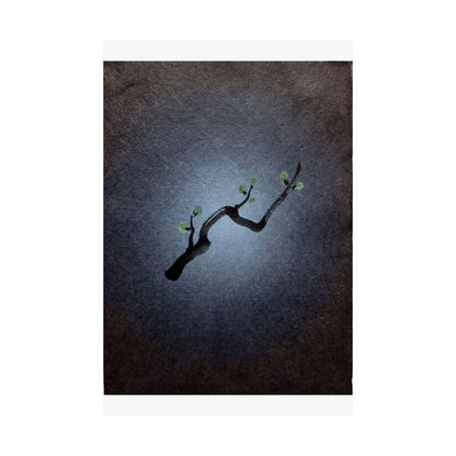 Moonlight Ink Brushstroke Wall Art Print - Dark Japandi Ma