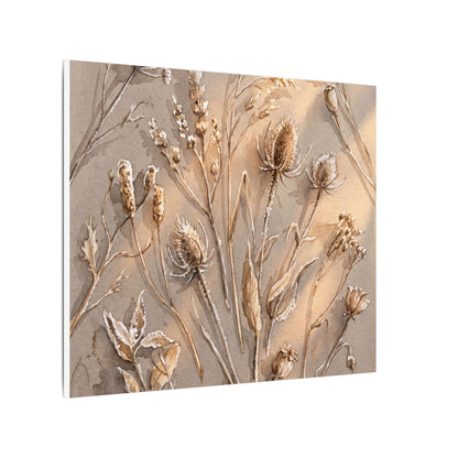 Japandi Dried Flowers in Golden Hour | Watercolor Canvas Art