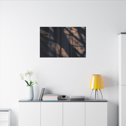Dark Japandi Shadow Play in Golden Hour | Shadow Zen Canvas Art