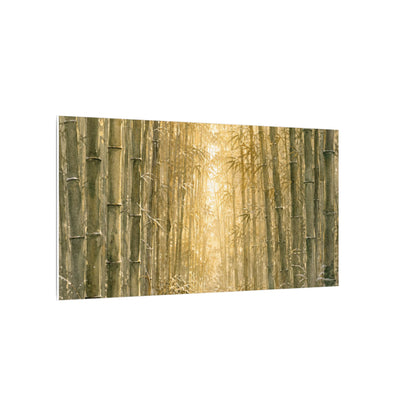 Bamboo Grove Winter Canvas Art | Japandi Elegant Design