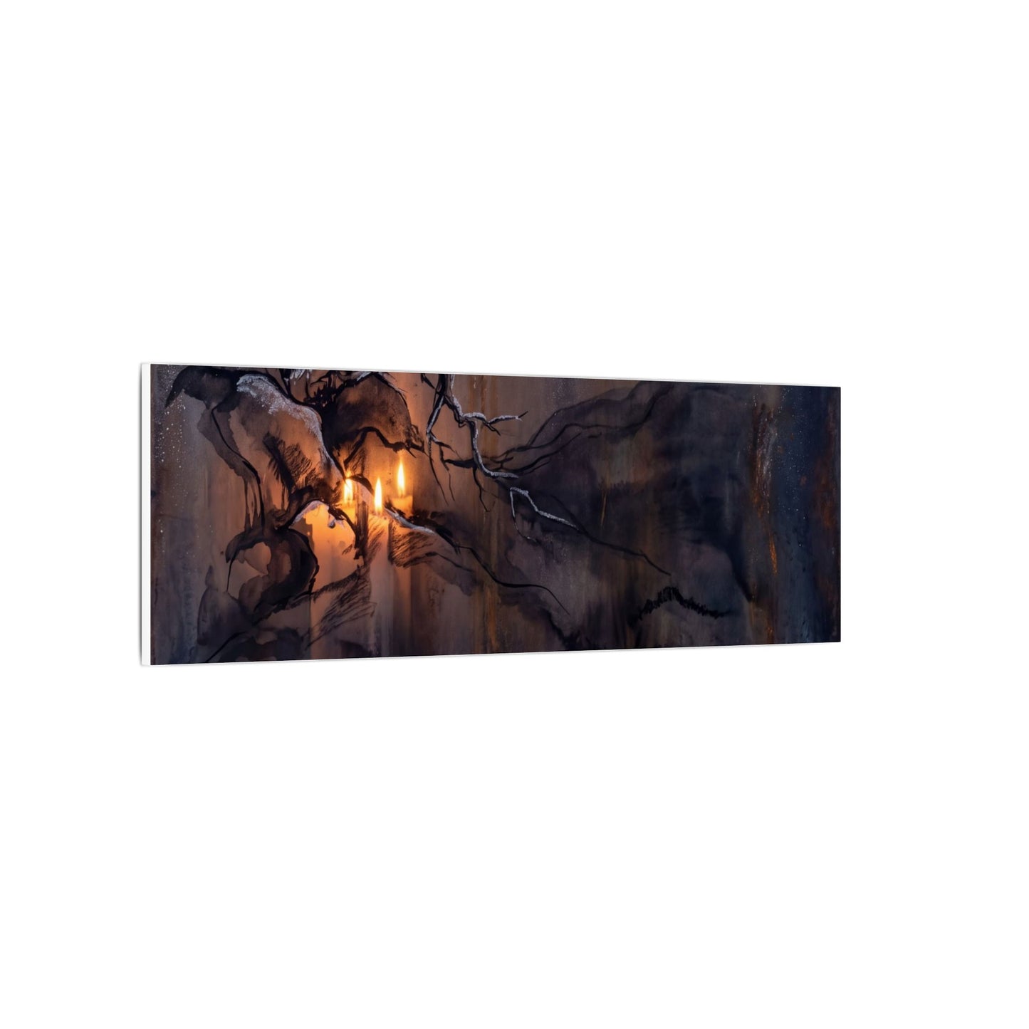 Winter Rust Patina Charcoal Ink Canvas Art | Atmospheric Decor