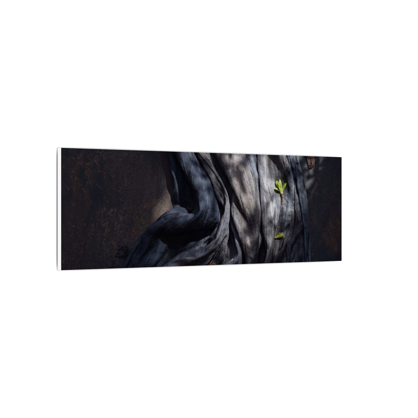 Seijaku Silk Drape Canvas Art - Dark Japandi Dark Texture