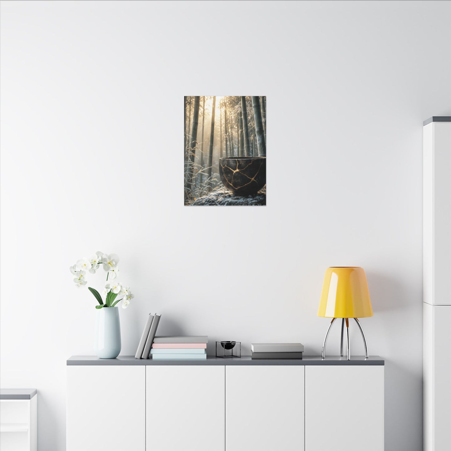 Fukinsei Bamboo Grove Canvas Art - Kintsugi Gold Repair
