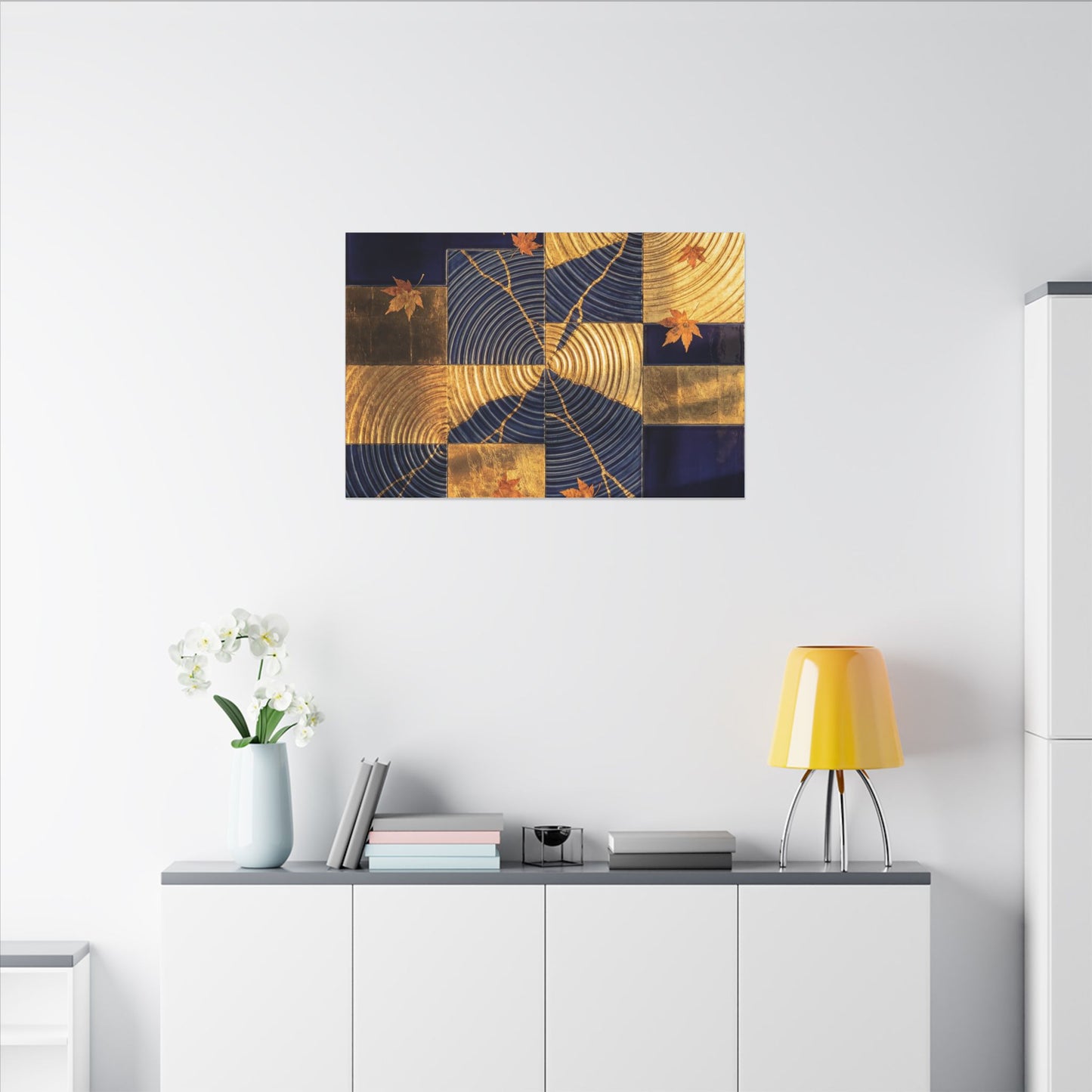 Autumn Water Ripple Crackle Gold Canvas Art | Artful Decor
