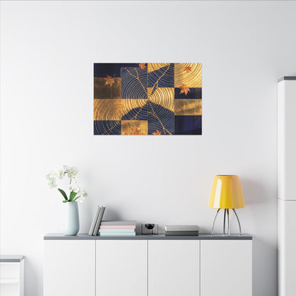 Autumn Water Ripple Crackle Gold Canvas Art | Artful Decor