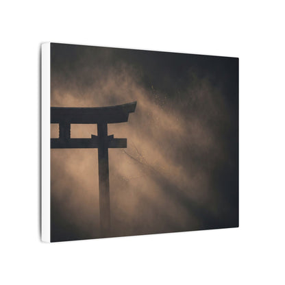Torii Gate Shadow Zen Canvas Art | Bold Dark Japandi Art
