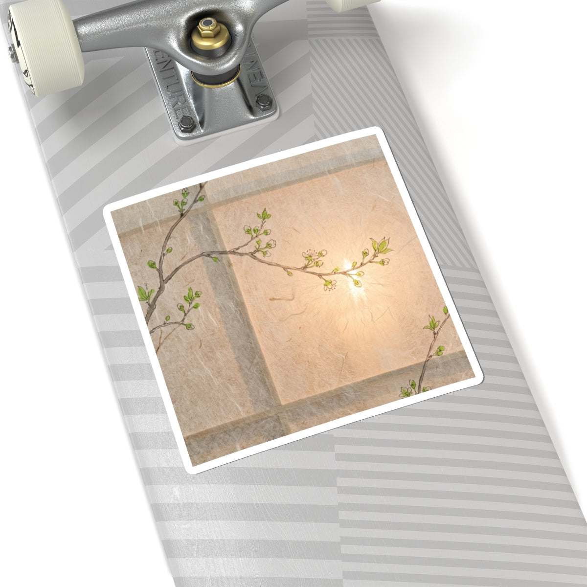 Elegant Shoji Screen Sticker - Minimal Line Japandi Art Print