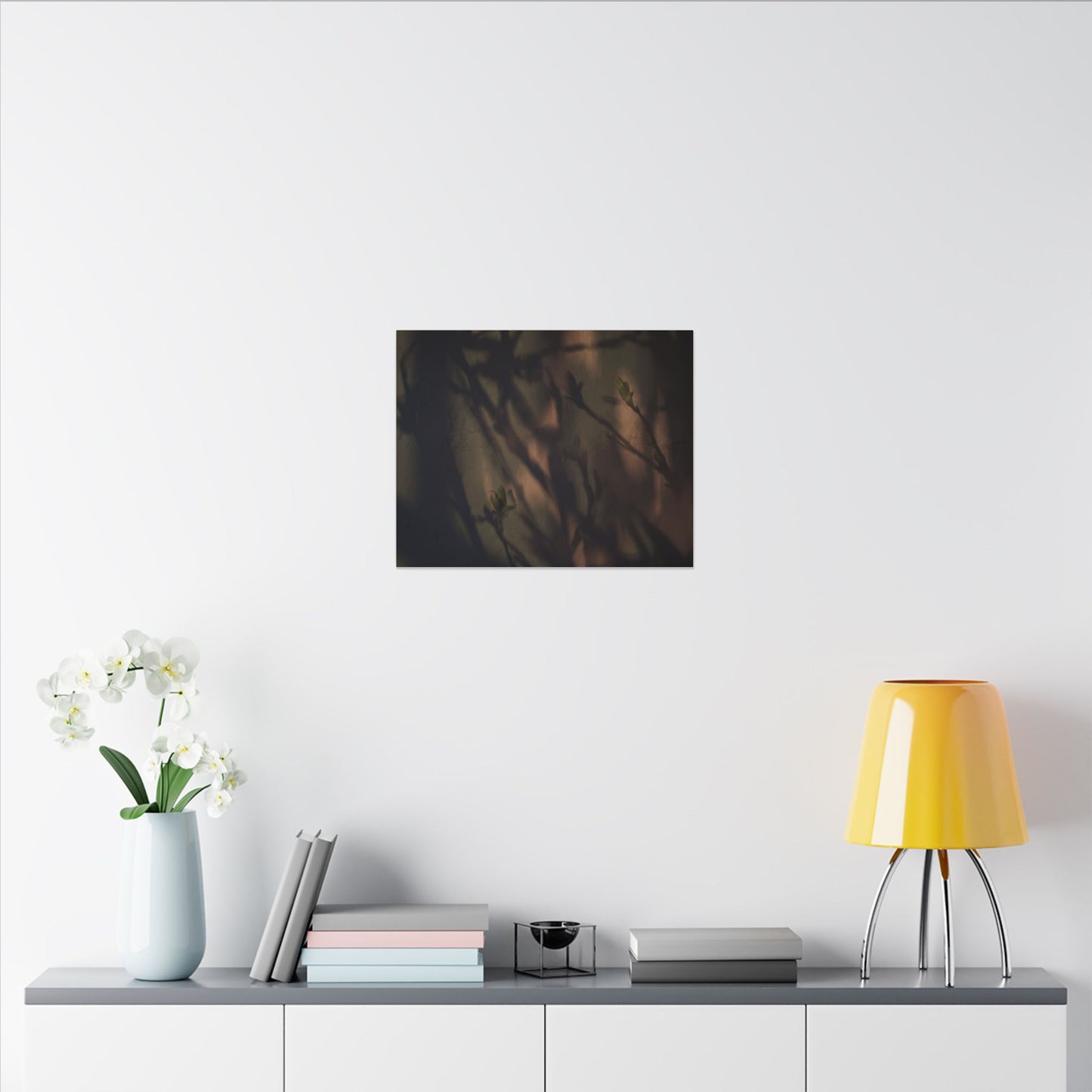 Candlelight Shadow Play Canvas Art - Dark Japandi Shibui