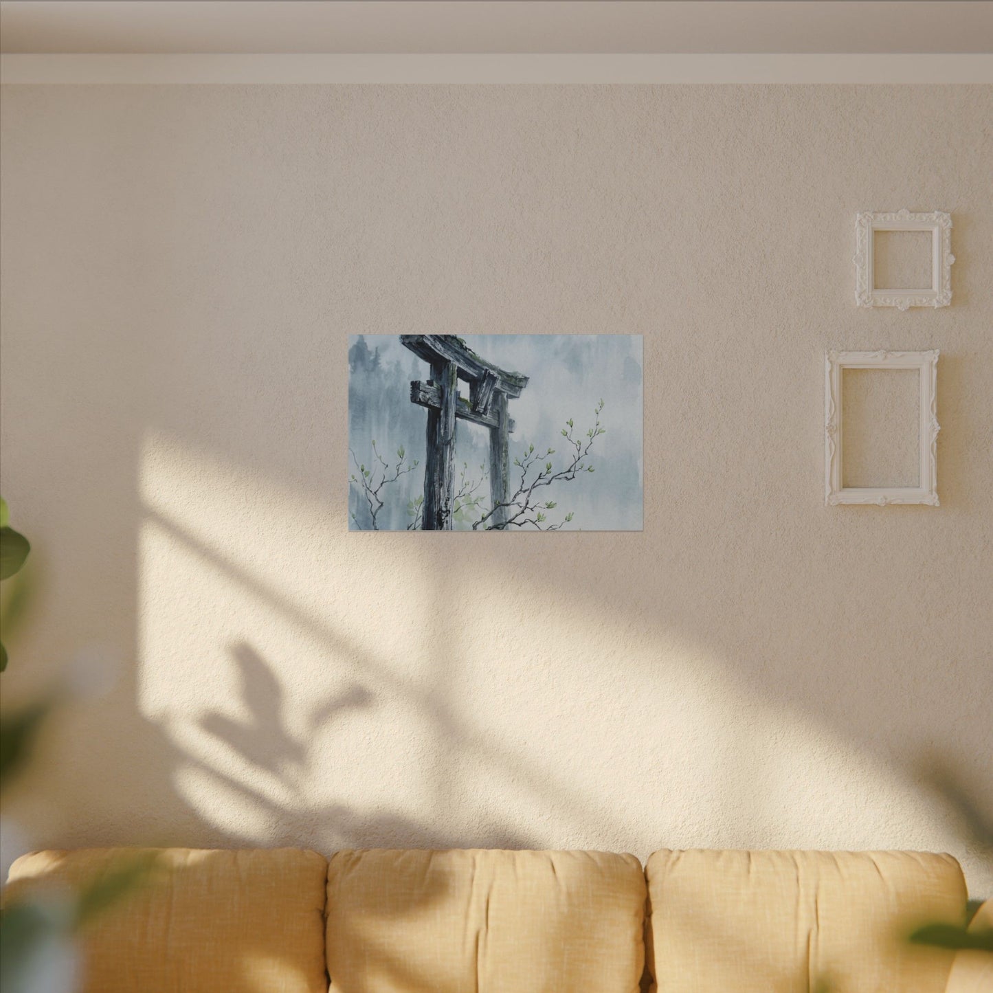 Torii Gate Canvas Art | Spring Zen Sumi E Art
