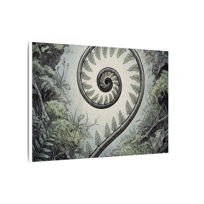 Zen Fern Unfurling in Dawn | Ukiyo E Inspired Canvas Art