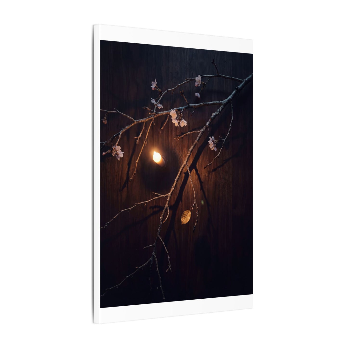 Datsuzoku Cherry Blossom Canvas Art - Dark Japandi Moody Minimal