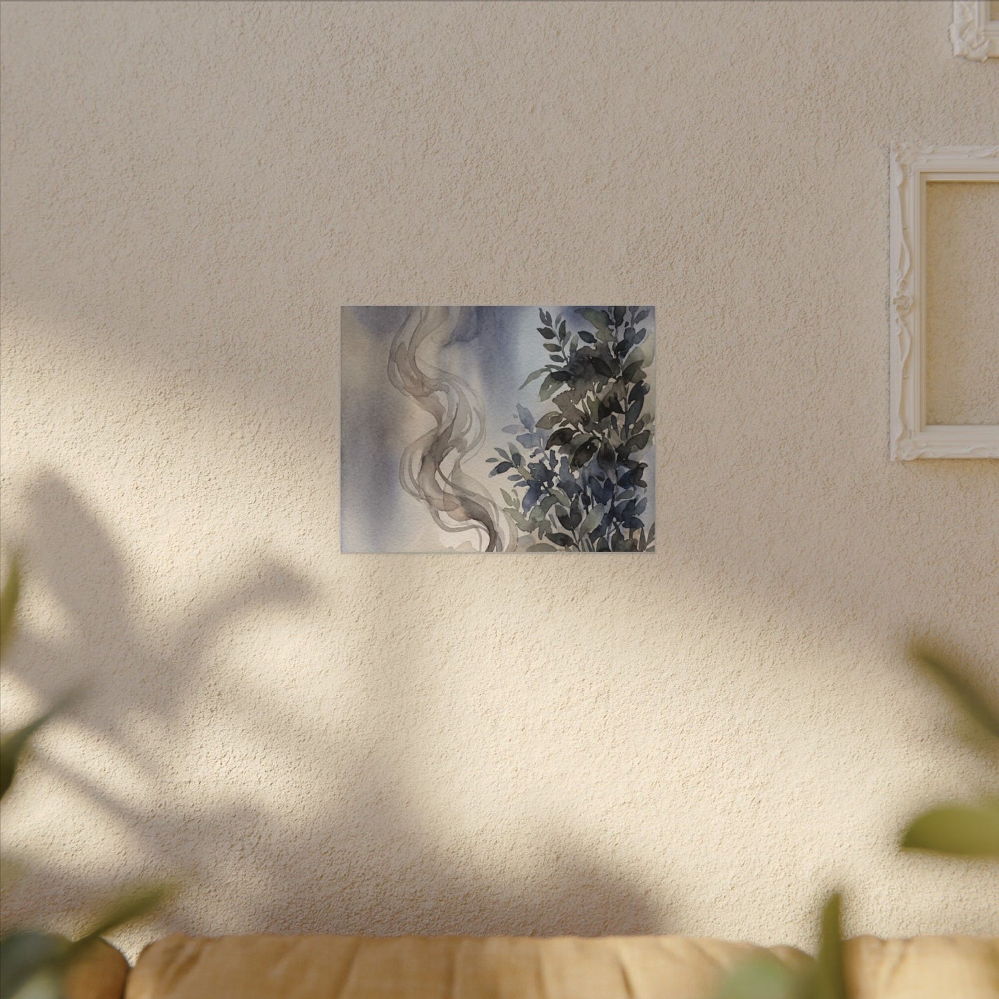 Incense Smoke Summer Canvas Art | Japandi Cozy Design