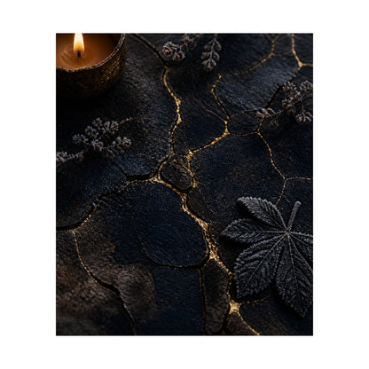 Luxurious Cracked Earth Wall Art Print - Moody Minimal Dark Japandi