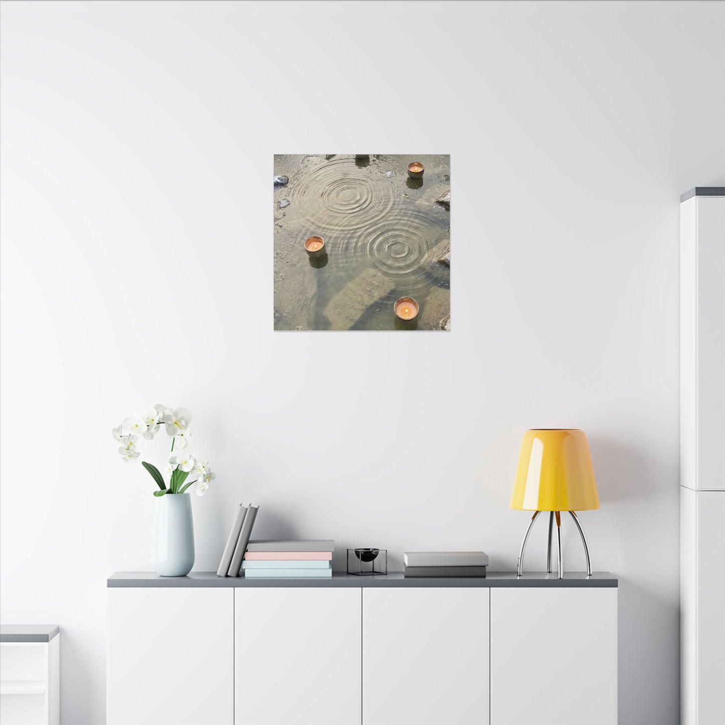 Water Ripple Canvas Art | Winter Japandi Japanese Pattern Art