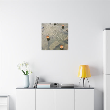 Water Ripple Canvas Art | Winter Japandi Japanese Pattern Art