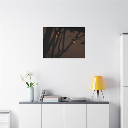 Shadow Play Autumn Canvas Art | Dark Japandi Luxurious Design