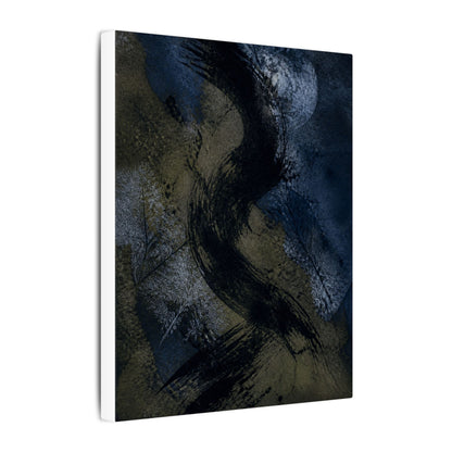 Shibui Ink Brushstroke Canvas Art - Dark Japandi Dark Texture