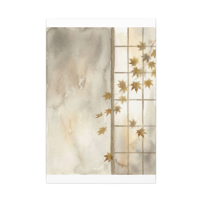 Warm Shoji Screen Canvas Art - Watercolor Japandi