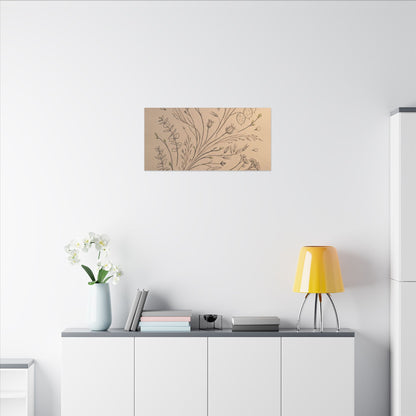 Dried Flowers Canvas Art | Spring Japandi Minimal Line Art