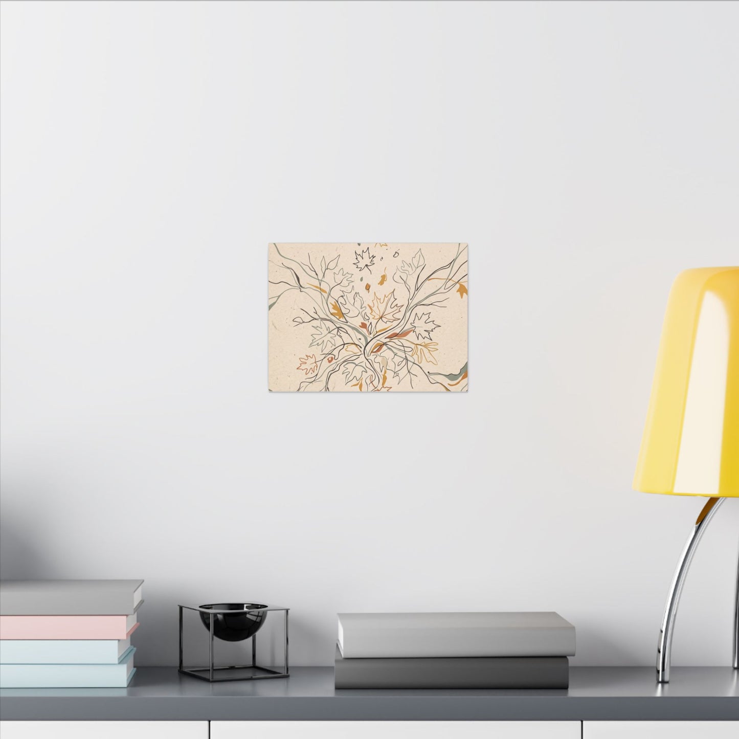 Warm Shadow Play Canvas Art - Minimal Line Japandi