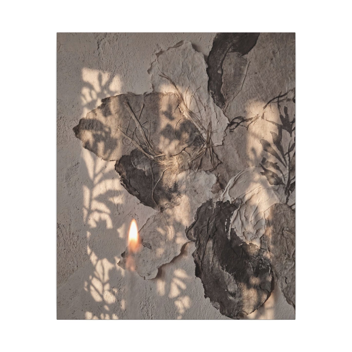 Shadow Play Summer Canvas Art | Japandi Elegant Design